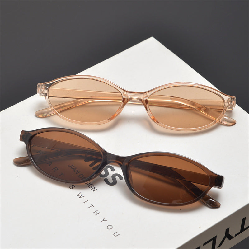 Slim Oval Acetate Sunglasses