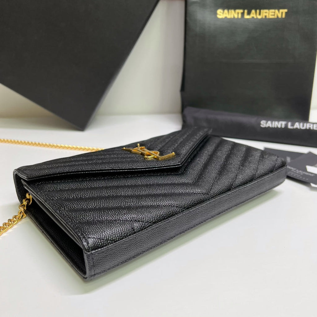 Quilted Leather Wallet on Chain